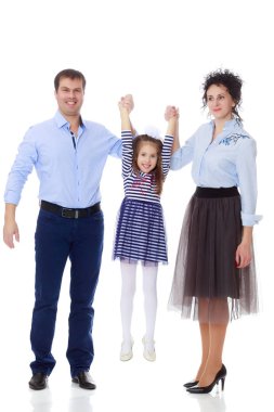 Küçük kızı ile mutlu anne.