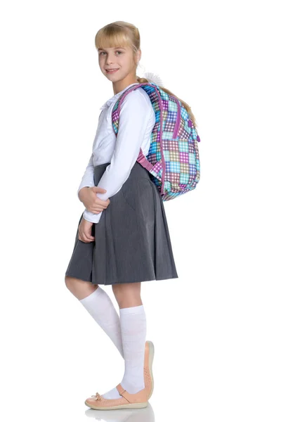 Το κορίτσι που πηγαίνει στο σχολείο — Φωτογραφία Αρχείου