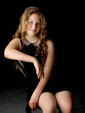 Genç kız, studio fotoğraf