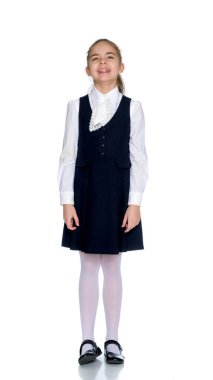 Küçük kız tam uzunlukta.