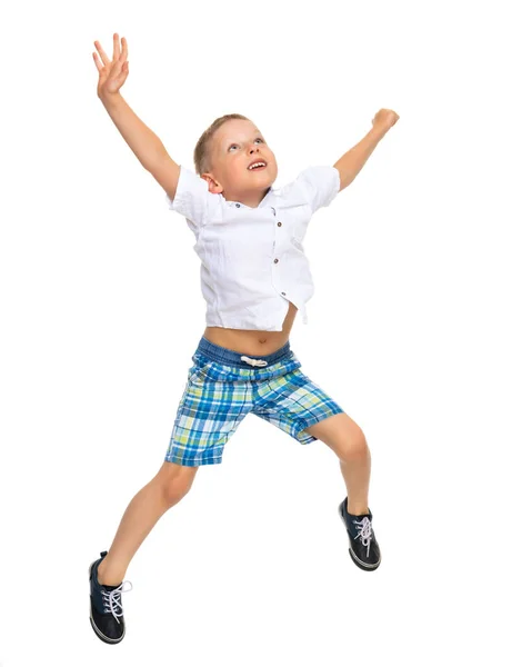 Little boy jumping Stock Image