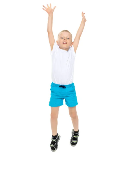 Little boy jumping Royalty Free Stock Images