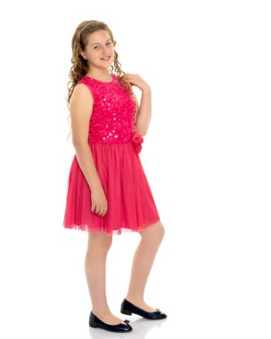 Elbiseli zarif kız.