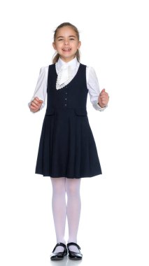 güzel küçük bir kız gülerek.