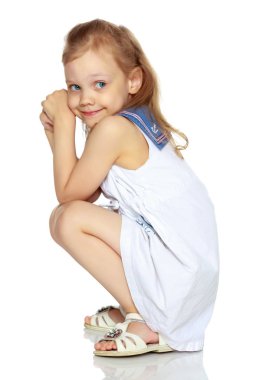 Güzel küçük bir kızın portresi.