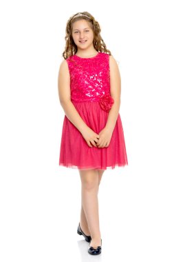 Elbiseli zarif kız.