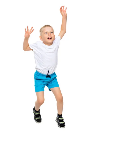 Little boy jumping Royalty Free Stock Images