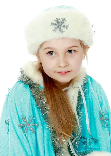 Menina no traje de Donzela de Neve — Fotografia de Stock