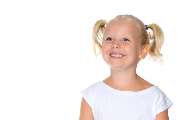 Portret van een klein meisje close-up. — Stockfoto