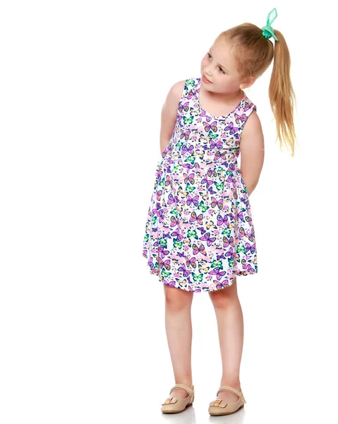 The little girl is full-length. — Stock Photo, Image