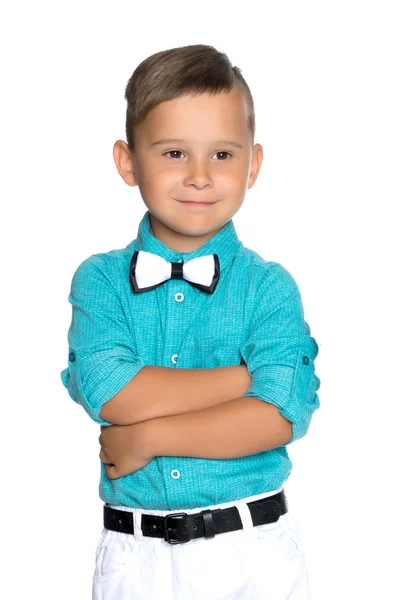 Porträtt av en liten pojke närbild. — Stockfoto