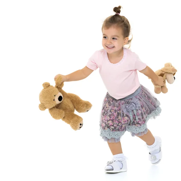 Niña con osito de peluche — Foto de Stock