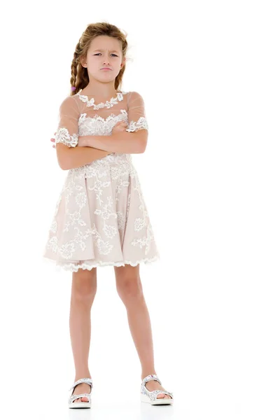 Niña en un vestido elegante . — Foto de Stock