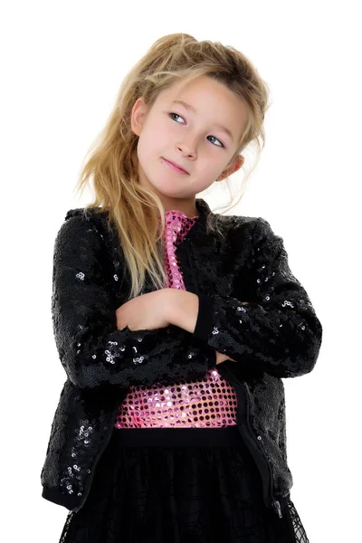 Niña posando en el estudio. Primer plano. — Foto de Stock