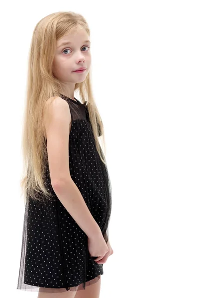 Little girl posing in the studio. Close-up. — Stock Photo, Image