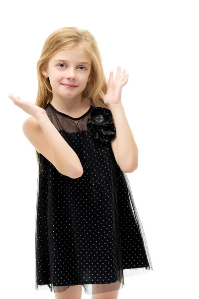 Niña posando en el estudio. Primer plano. — Foto de Stock