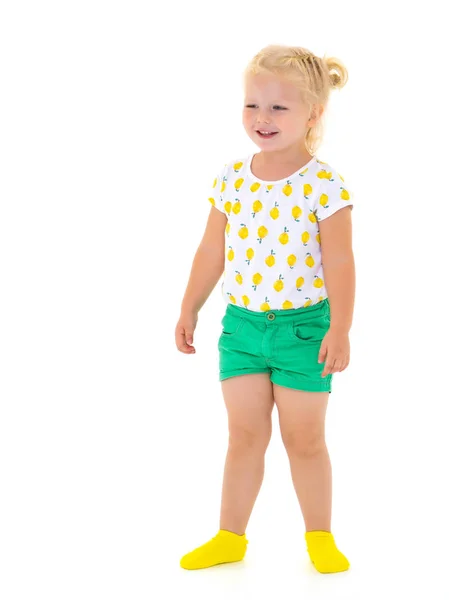 The little girl is full-length. — Stock Photo, Image