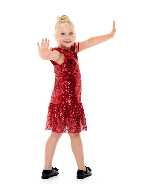 Little girl gesticulating. — Stock Photo, Image