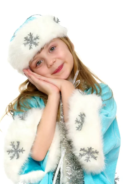 Little girl in the Snow Maiden costume — Stock Photo, Image