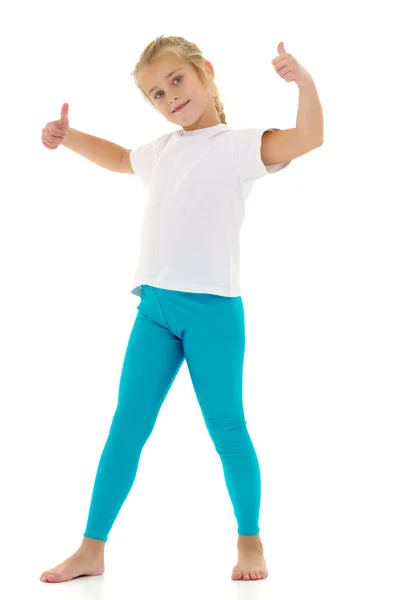 Menina em uma camiseta branca . — Fotografia de Stock