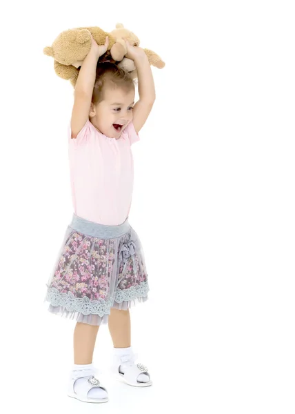 Menina com ursinho de pelúcia — Fotografia de Stock