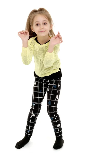 Mała dziewczynka gestykulując. — Zdjęcie stockowe