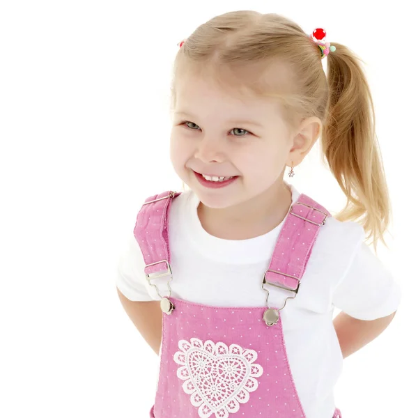 Niña posando en el estudio. Primer plano. — Foto de Stock