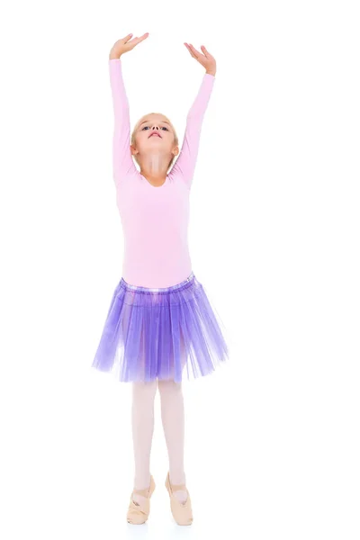 Niña bailarina realiza danza . — Foto de Stock