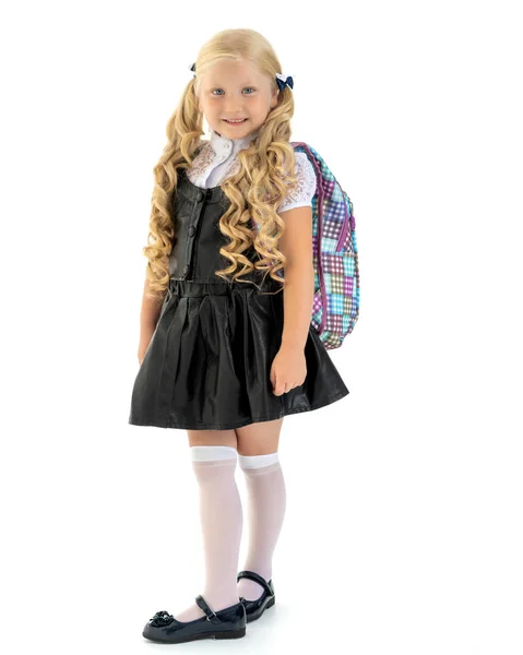 Dziewczyna idzie do szkoły — Zdjęcie stockowe