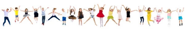 Colagem, crianças felizes pular — Fotografia de Stock