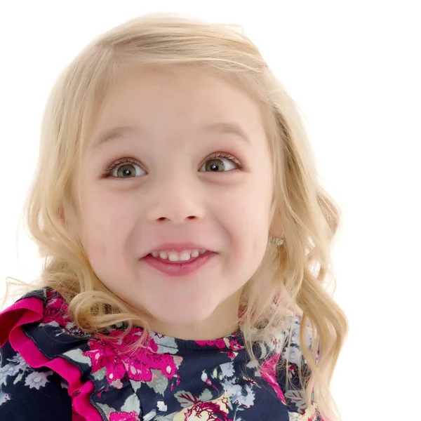 Portrait of a little girl close-up. — Stock Photo, Image