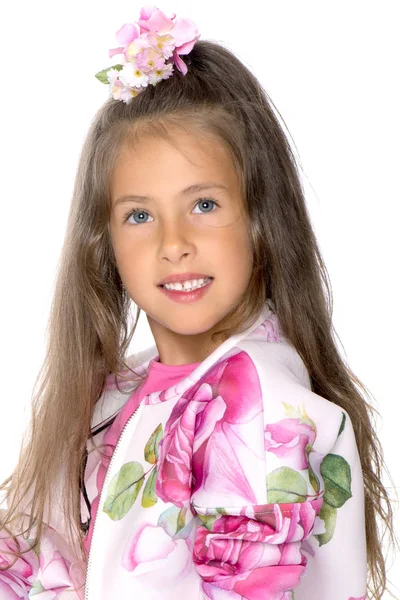 Modisches kleines Mädchen im Kleid — Stockfoto