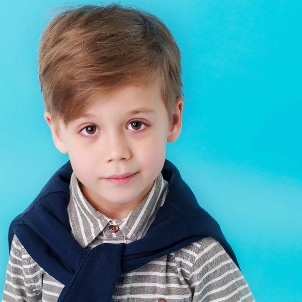 Portrait of little boy close-up, isolated. — Stock Photo, Image