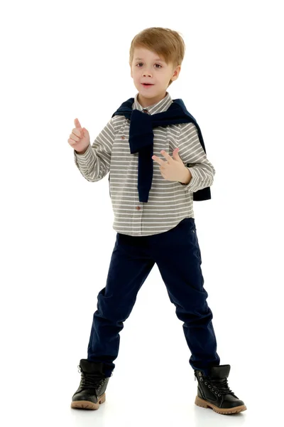 Little boy gesticulating. — Stock Photo, Image