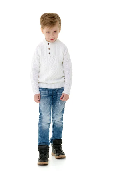 The little boy frowned. — Stock Photo, Image