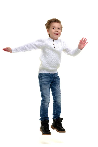 Little boy jumping — Stock Photo, Image