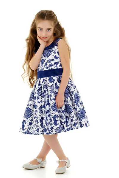 Little girl in an elegant dress. — Stock Photo, Image