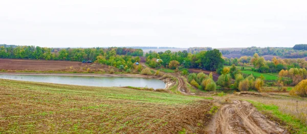 Осенний пейзаж Украины. Панорама . — стоковое фото