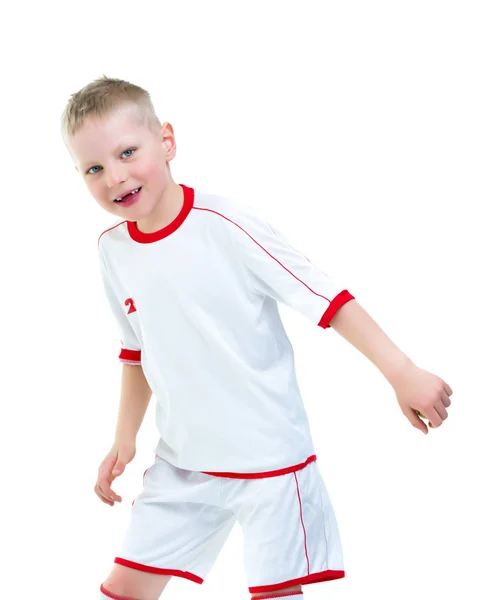Cheerful, toothless, boy posing studio. The concept of a happy c — Stock Photo, Image