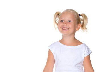 Elbiseli şık küçük kız.