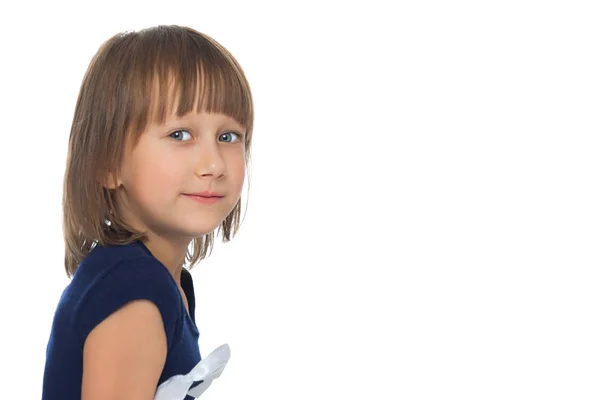 Little girl posing in the studio. Close-up. — Stock Photo, Image