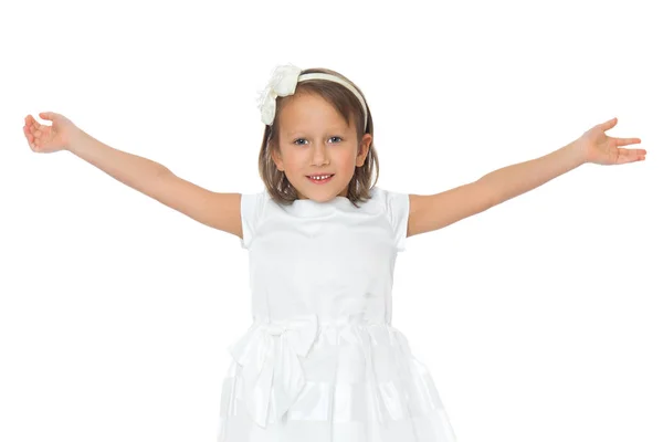 Niña posando en el estudio. Primer plano. — Foto de Stock