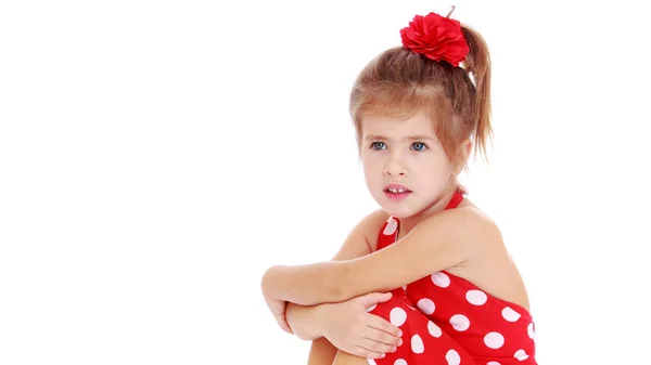 Niña posando en el estudio. Primer plano. — Foto de Stock