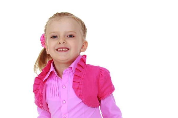 Little girl posing in the studio. Close-up. — Stock Photo, Image