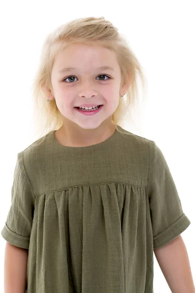 Niña posando en el estudio. Primer plano. — Foto de Stock