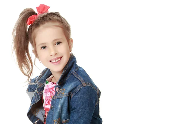 Little girl posing in the studio. Close-up. — Stock Photo, Image