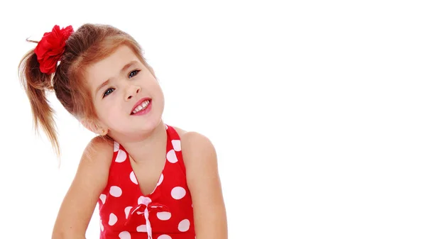 Little girl posing in the studio. Close-up. — Stock Photo, Image