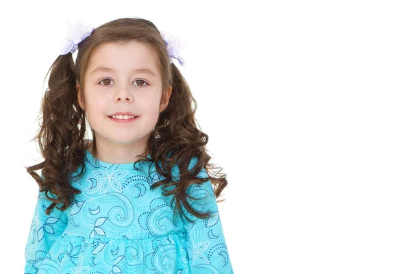 Little girl posing in the studio. Close-up. — Stock Photo, Image