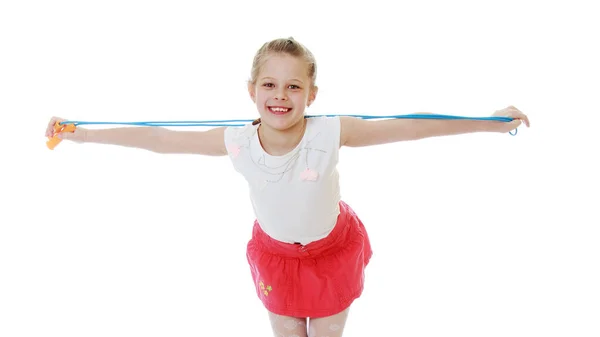 Niña posando en el estudio. Primer plano. — Foto de Stock