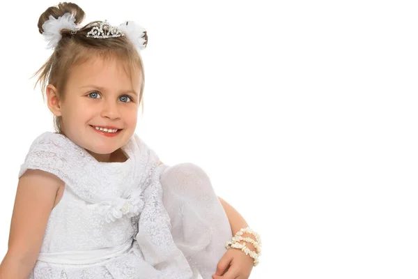 Little girl posing in the studio. Close-up. — Stock Photo, Image